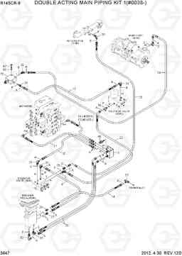 3647 DOUBLE ACTING MAIN PIPING KIT 1(#0038-) R145CR-9, Hyundai