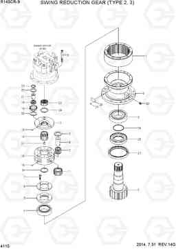 4115 SWING REDUCTION GEAR(TYPE 2,3) R145CR-9, Hyundai