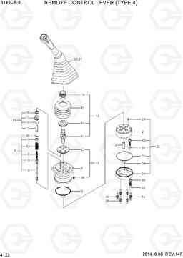 4123 REMOTE CONTROL LEVER (TYPE 4) R145CR-9, Hyundai