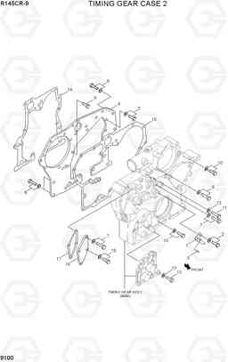 9100 TIMING GEAR CASE 2 R145CR-9, Hyundai