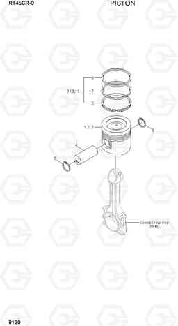 9130 PISTON R145CR-9, Hyundai