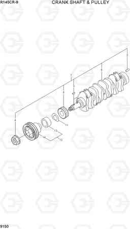 9150 CRANKSHAFT & PULLEY R145CR-9, Hyundai