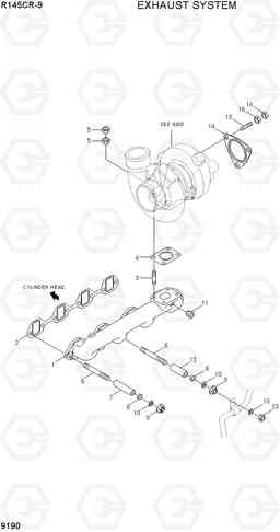 9190 EXHAUST SYSTEM R145CR-9, Hyundai