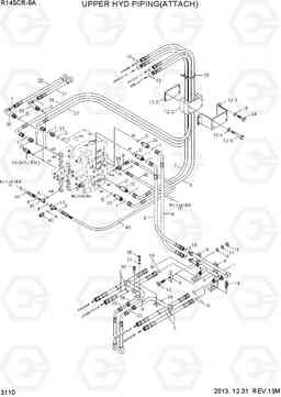 3110 UPPER HYD PIPING(ATTACH) R145CR-9A, Hyundai