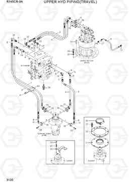 3120 UPPER HYD PIPING(TRAVEL) R145CR-9A, Hyundai