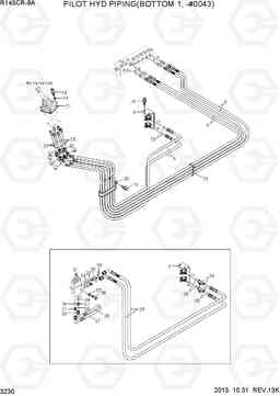 3230 PILOT HYD PIPING(BOTTOM 1, -#0043) R145CR-9A, Hyundai