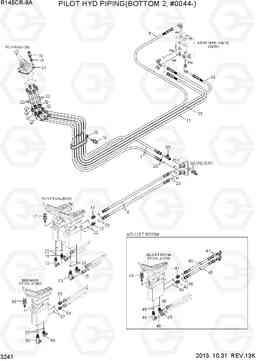 3241 PILOT HYD PIPING(BOTTOM 2, #0044-) R145CR-9A, Hyundai