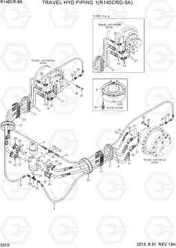 3310 TRAVEL HYD PIPING 1(R145CRD-9A) R145CR-9A, Hyundai