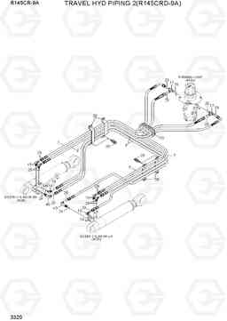 3320 TRAVEL HYD PIPING 2(R145CRD-9A) R145CR-9A, Hyundai