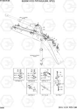 3400 BOOM HYD PIPING(4.6M, STD) R145CR-9A, Hyundai