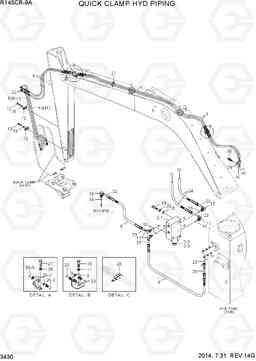 3430 QUICK CLAMP HYD PIPING R145CR-9A, Hyundai
