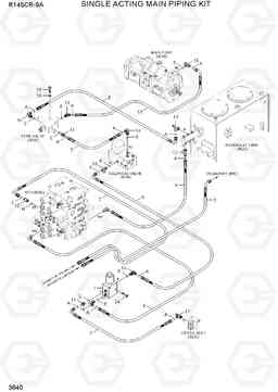 3640 SINGLE ACTING MAIN PIPING KIT R145CR-9A, Hyundai