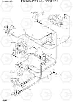 3645 DOUBLE ACTING MAIN PIPING KIT 1 R145CR-9A, Hyundai