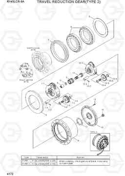 4172 TRAVEL REDUCTION GEAR (TYPE 2) R145CR-9A, Hyundai