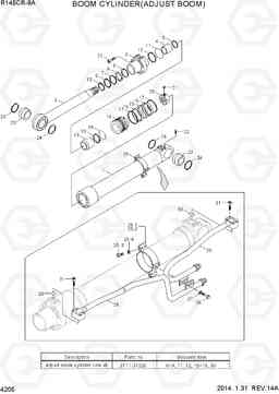 4205 BOOM CYLINDER(ADJUST BOOM) R145CR-9A, Hyundai