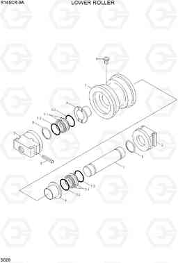 5020 LOWER ROLLER R145CR-9A, Hyundai