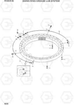 6420 SWING RING GREASE LUB SYSTEM R145CR-9A, Hyundai