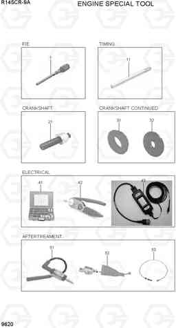 9620 ENGINE SPECIAL TOOL R145CR-9A, Hyundai