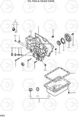 A020 OIL PAN & GEAR CASE R15-7, Hyundai