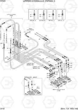 3110 UPPER HYDRAULIC PIPING 2 R16-9, Hyundai