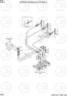 3130 UPPER HYDRAULIC PIPING 4 R16-9, Hyundai