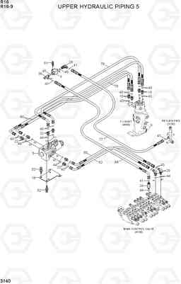 3140 UPPER HYDRAULIC PIPING 5 R16-9, Hyundai