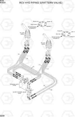 3220 RCV HYD PIPING 3(PATTERN VALVE) R16-9, Hyundai