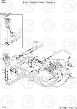 3310 PILOT HYD PIPING 2(TRAVEL) R16-9, Hyundai