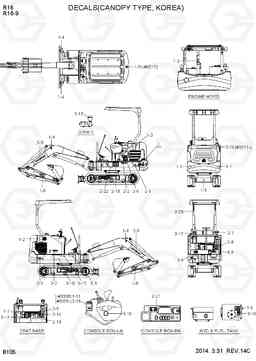 8105 DECALS(CANOPY TYPE,KOREA) R16-9, Hyundai