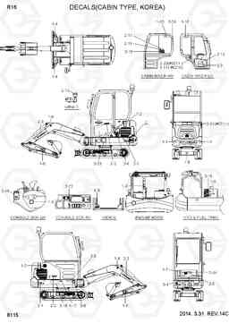 8115 DECALS(CABIN TYPE,KOREA) R16-9, Hyundai