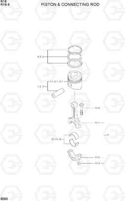 9090 PISTON & CONNECTING ROD R16-9, Hyundai