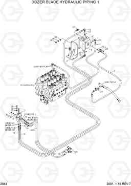 2043 DOZER BLADE HYDRAULIC PIPING 1 R160LC-3, Hyundai