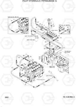 2052 PILOT HYDRAULIC PIPING(BASE 3) R160LC-3, Hyundai