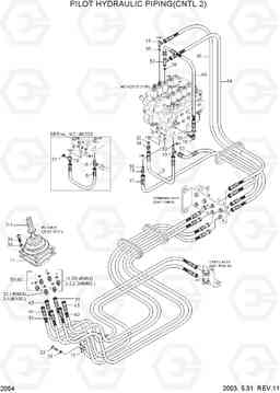 2054 PILOT HYDRAULIC PIPING(CNTL 2) R160LC-3, Hyundai