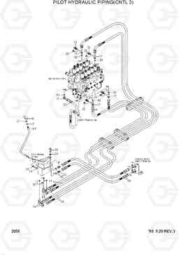 2055 PILOT HYDRAULIC PIPING(CNTL 3) R160LC-3, Hyundai