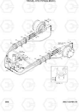 2060 TRAVEL HYD PIPING(-#0241) R160LC-3, Hyundai