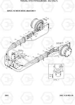 2065 TRAVEL HYD PIPING(#0395-, EU ONLY) R160LC-3, Hyundai