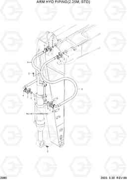 2080 ARM HYDRAULIC PIPING(2.25M) R160LC-3, Hyundai