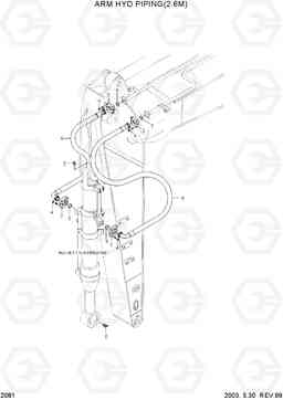 2081 ARM HYDRAULIC PIPING(2.6M) R160LC-3, Hyundai