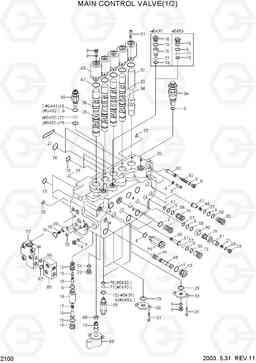 2100 MAIN CONTROL VALVE(1/2) R160LC-3, Hyundai