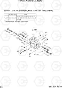 2156 TRAVEL MOTOR(2/3, #0242-) R160LC-3, Hyundai