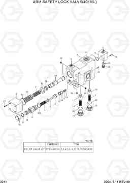 2211 ARM SAFETY LOCK VALVE(#0165-) R160LC-3, Hyundai