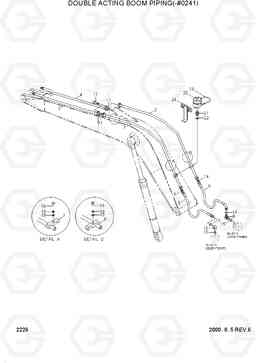 2226 DOUBLE ACTING BOOM PIPING(-#0241) R160LC-3, Hyundai