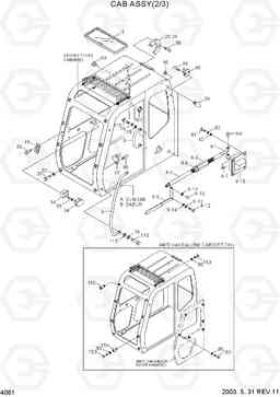 4061 CAB ASSY(2/3) R160LC-3, Hyundai