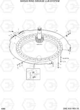 4090 SWING RING GREASE LUB SYSTEM R160LC-3, Hyundai