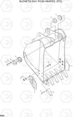 6050 BUCKET(0.65M3 PCSA HEAPED, STD) R160LC-3, Hyundai