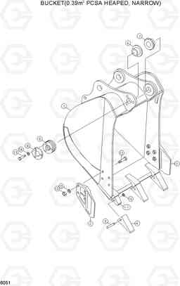 6051 BUCKET(0.39M3 PCSA HEAPED, NARROW) R160LC-3, Hyundai