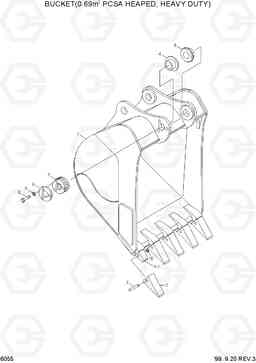 6055 BUCKET(0.69M3 PCSA HEAPED, HEAVY DUTY) R160LC-3, Hyundai
