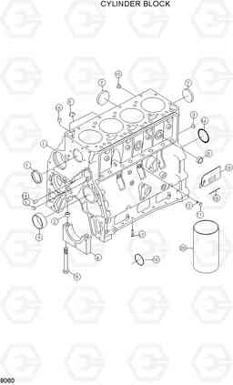 8060 CYLINDER BLOCK R160LC-3, Hyundai