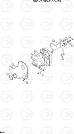 8080 FRONT GEAR COVER R160LC-3, Hyundai